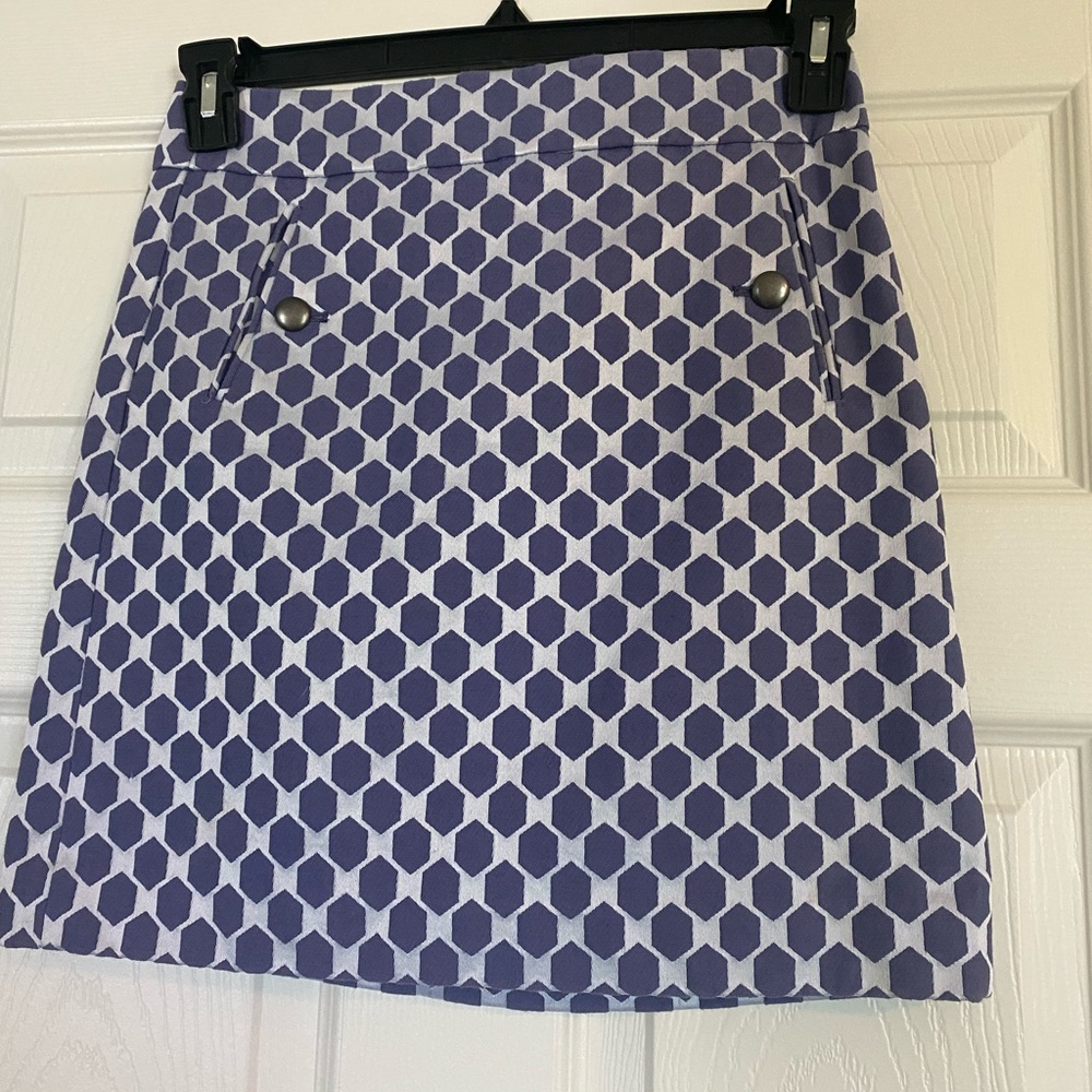 Loft Petites Purple Geometric Design Pencil Skirt